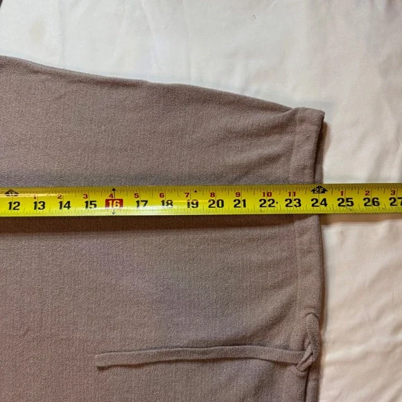 Barefoot Dreams CozyChic Ultra Lite Sweater Taupe Drawstring Pullover Size S - Picture 6 of 7